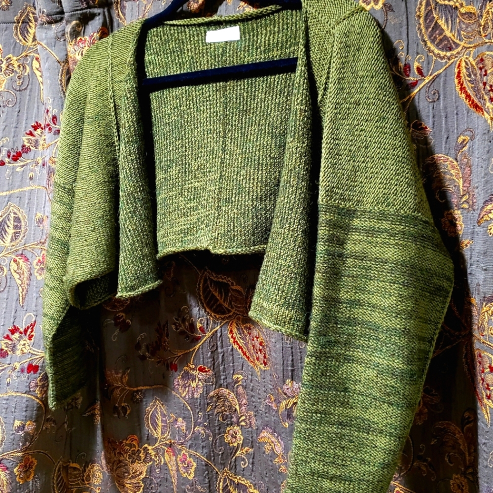 Krista Larson Crop Shrug Sweater in Spring / Sage Green Fits size M to XL